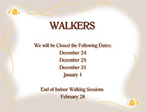 View the Flyer for Indoor Walking Closed at the Tri-Township Park Activity Center