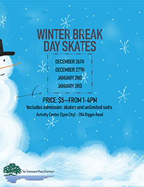 View the Flyer for the Winter Break Day Skates at the Tri-Township Park Activity Center