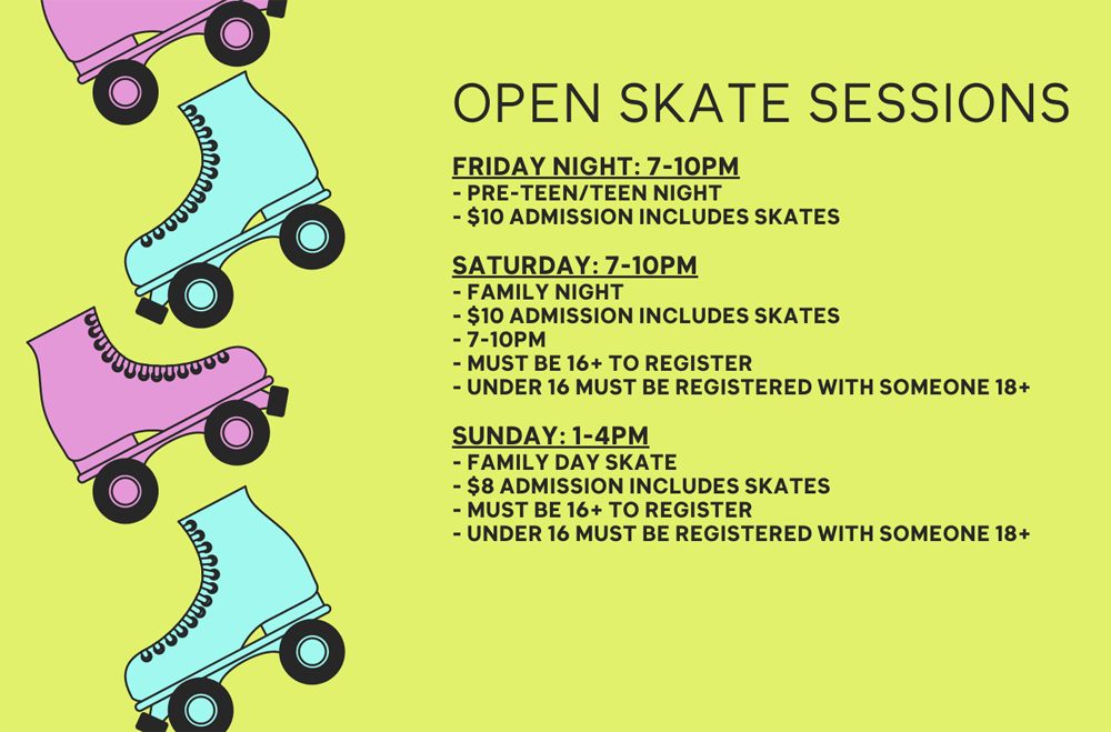 Open Skate Sessions at the Activity Center in Tri-Township Park in Troy IL
